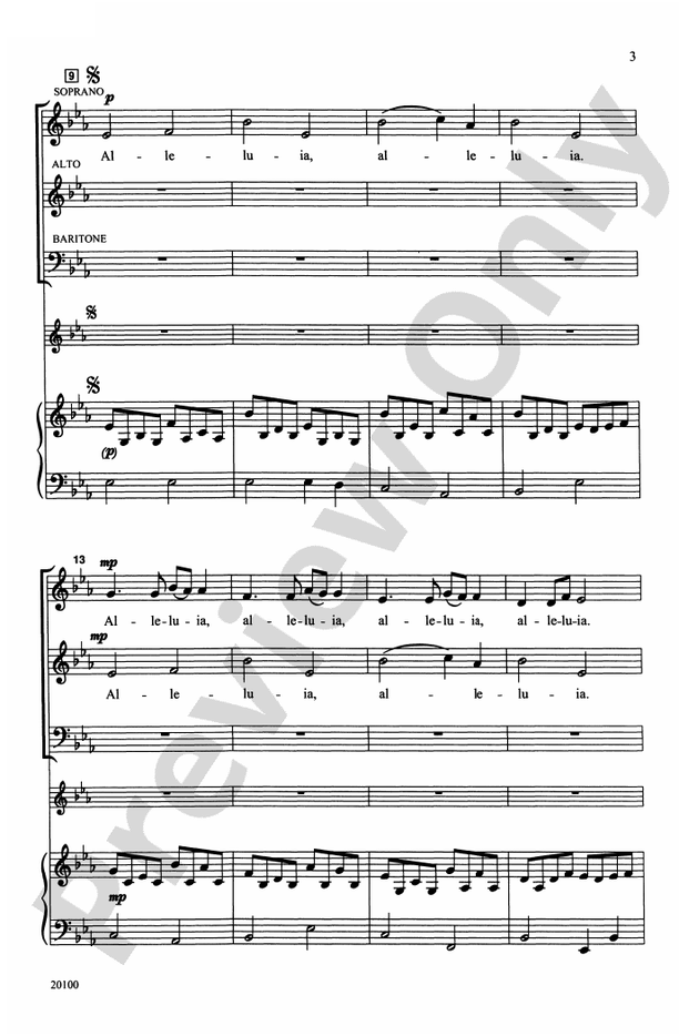 Alleluia Canon - SAB Choral Octavo (Digital Download)