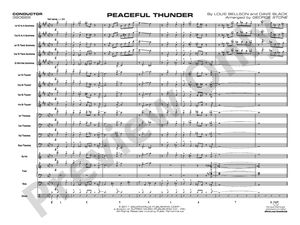 Peaceful Thunder - Jazz Ensemble Conductor Score & Parts(Digital Download)