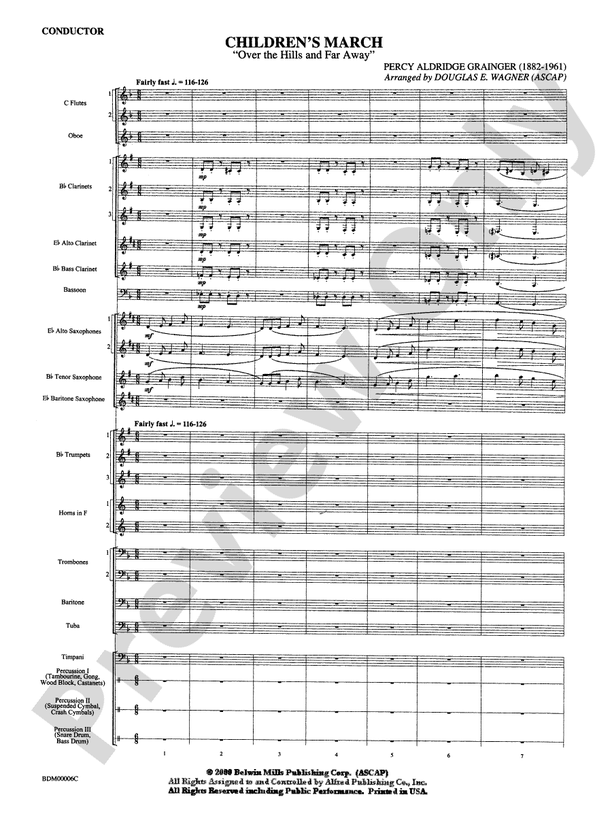 Children's March - Concert Band Conductor Score & Parts (Digital Download)