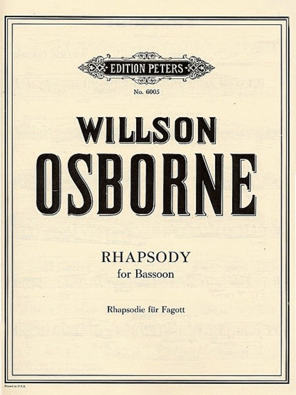Osborne - Rhapsody - Bassoon Solo Peters P6005