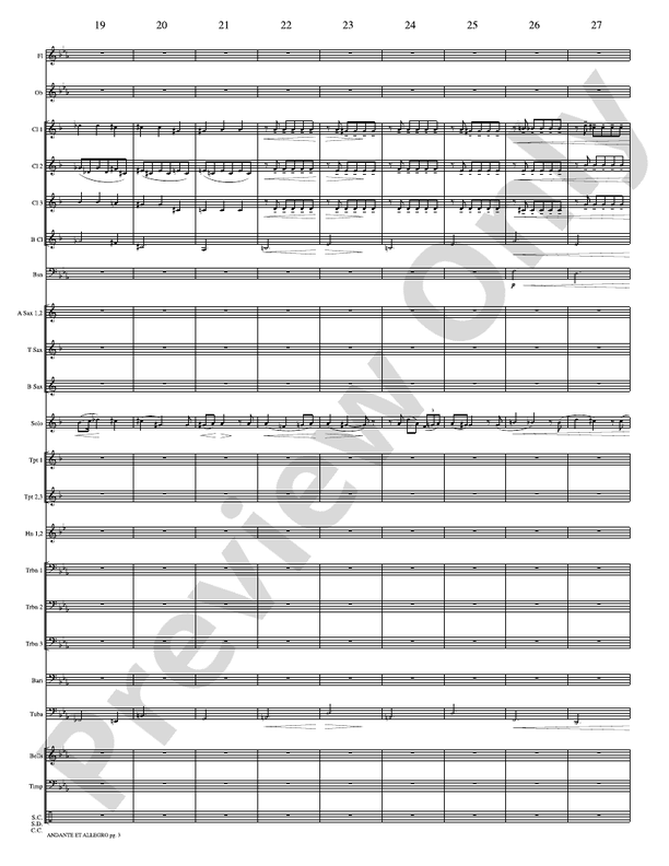 Andante et Allegro (Solo Trumpet and Concert Band) - Concert Band Conductor Score & Parts (Digital Download)