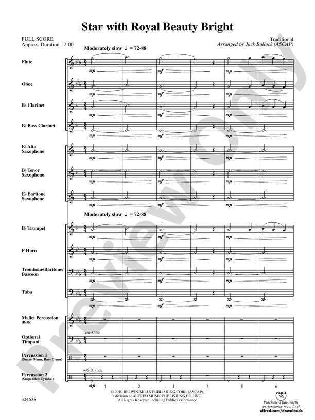 Star with Royal Beauty Bright - Concert Band Conductor Score & Parts (Digital Download)