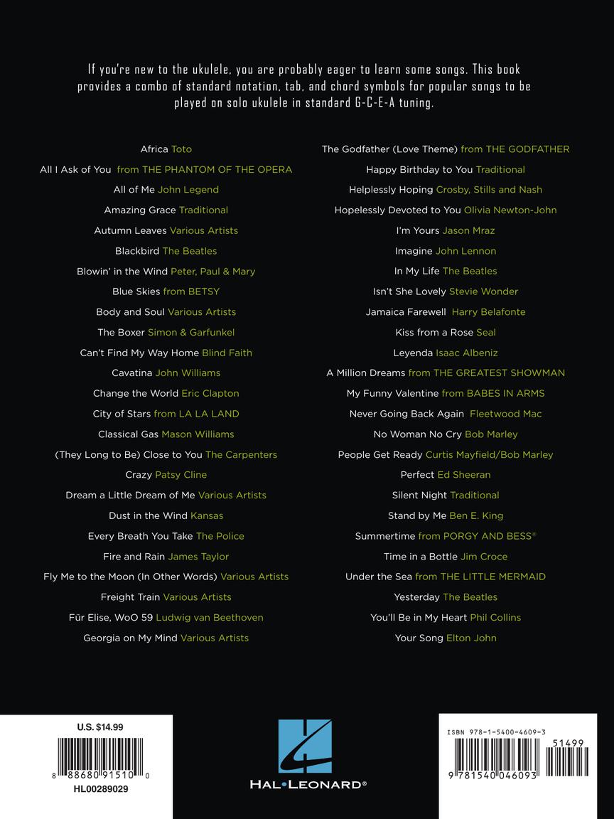 50 First Songs You Should Play on Solo Ukulele - Hal Leonard 289029