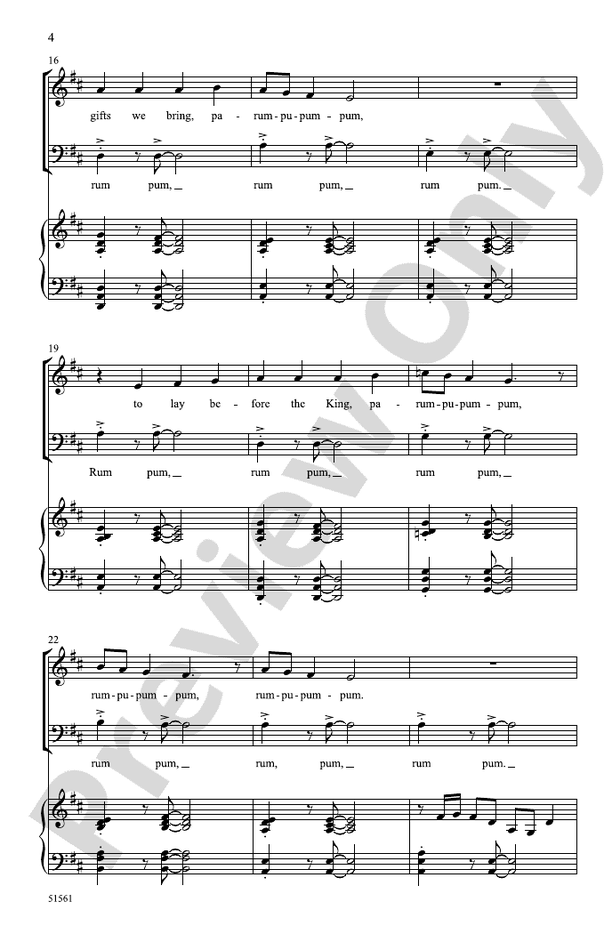 The Little Drummer Boy - SAB Choral Octavo (Digital Download)