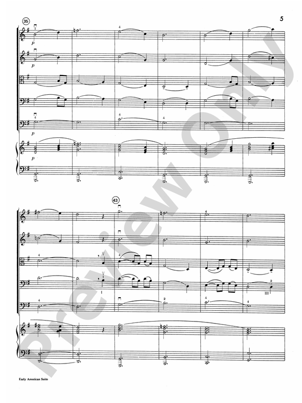 Early American Suite – String Orchestra Conductor Score & Parts (Digital Download)
