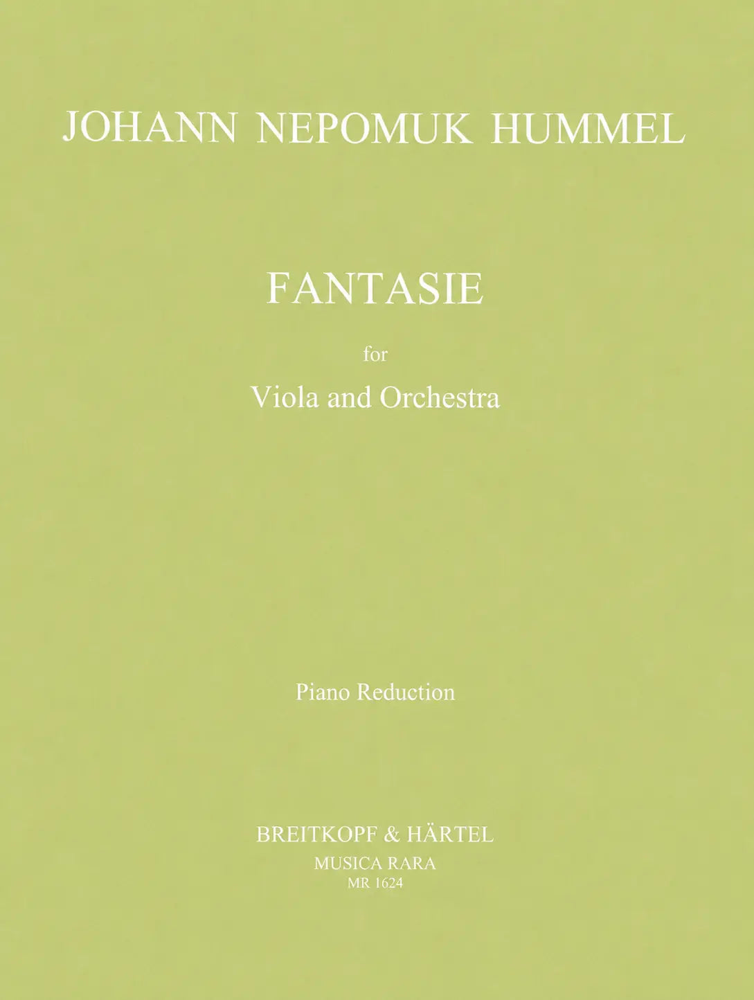 FANTASY FOR VLA/ORCH REDN FOR VLA/PNO - HUMMEL - VIOLA - MUSICA RARA
