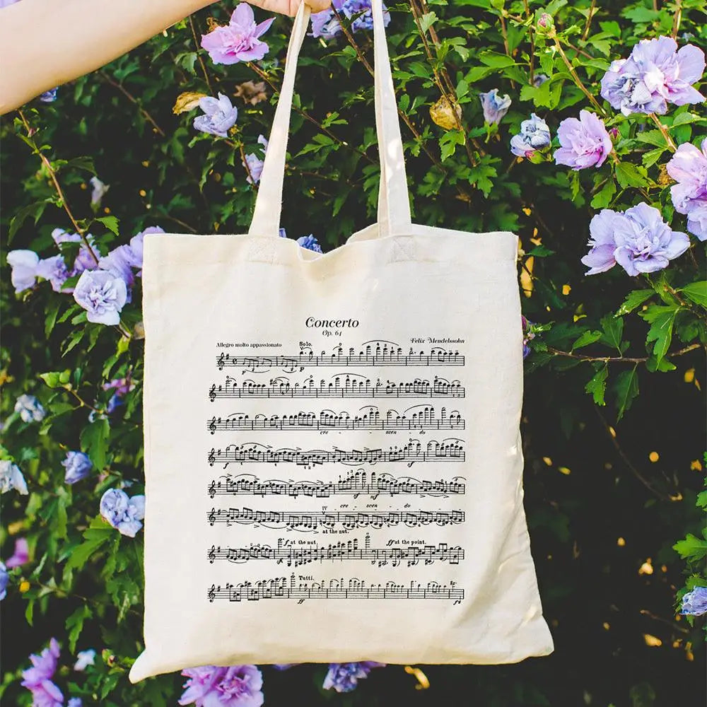 Music or Tote Bag with Mendelssohn's Violin Concerto
