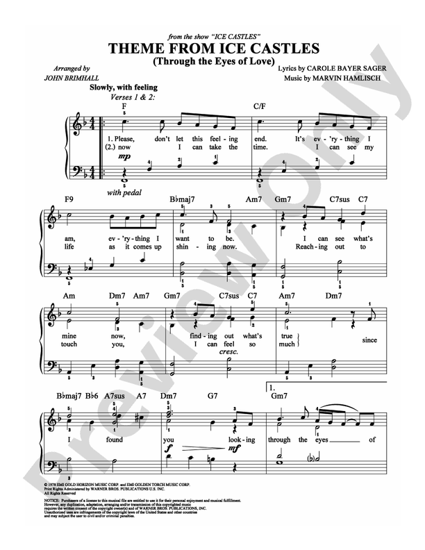 Theme from Ice Castles (Through the Eyes of Love) - DSM-PS-0007480 - Easy Piano (Digital Download)