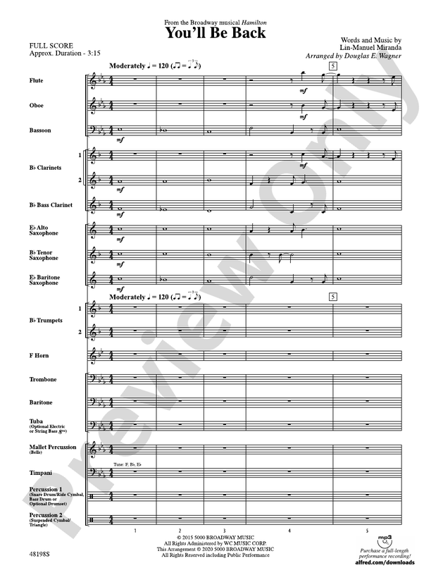 You'll Be Back - Concert Band Conductor Score & Parts (Digital Download)