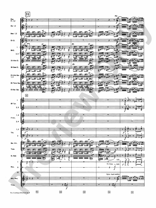 The Cowboys (Grade 4) - Concert Band Conductor Score & Parts (Digital Download)