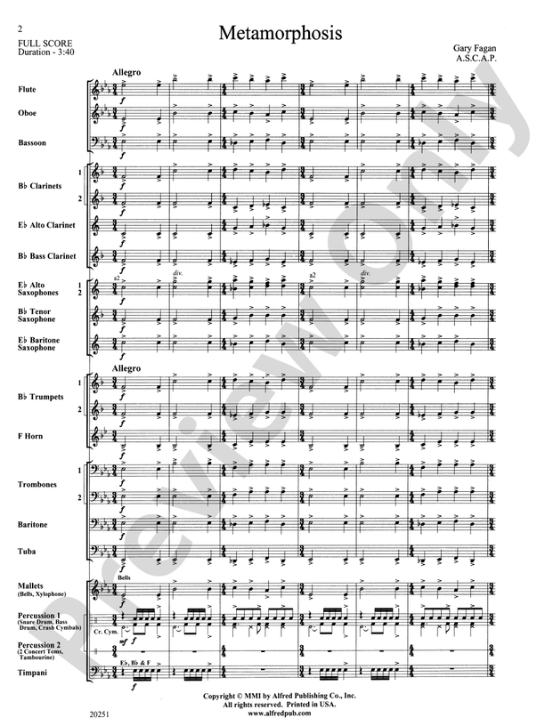 Metamorphosis - Concert Band Conductor Score & Parts (Digital Download)
