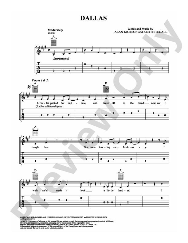 Dallas - Easy Guitar (Digital Download)