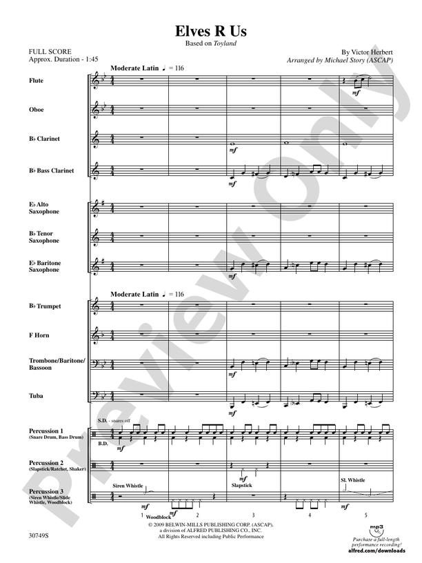 Elves R Us (Based on Toyland) - Concert Band Conductor Score & Parts (Digital Download)