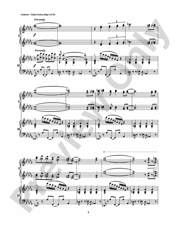 Cuban Overture - 2 Pianos, 4 Hands (Digital Download)