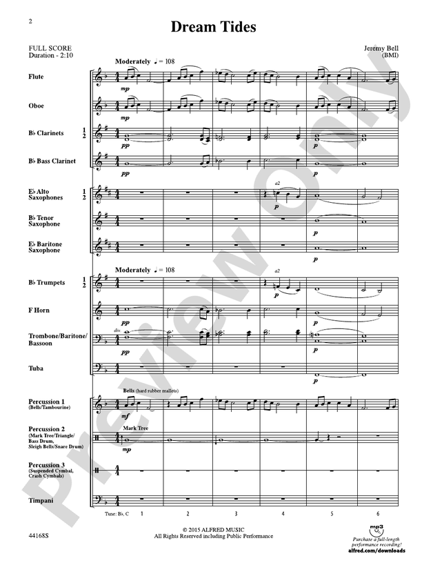 Dream Tides - Concert Band Conductor Score & Parts (Digital Download)