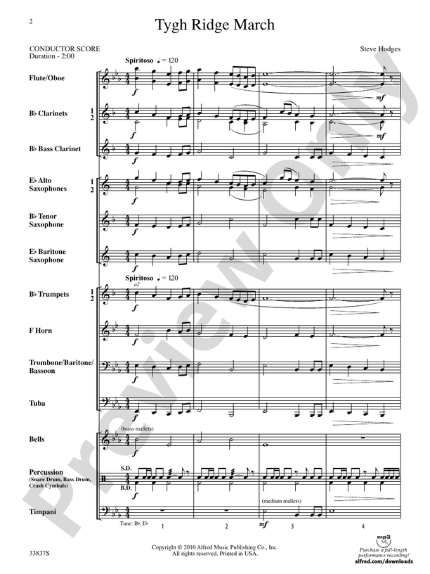 Tygh Ridge March - Concert Band Conductor Score & Parts (Digital Download)