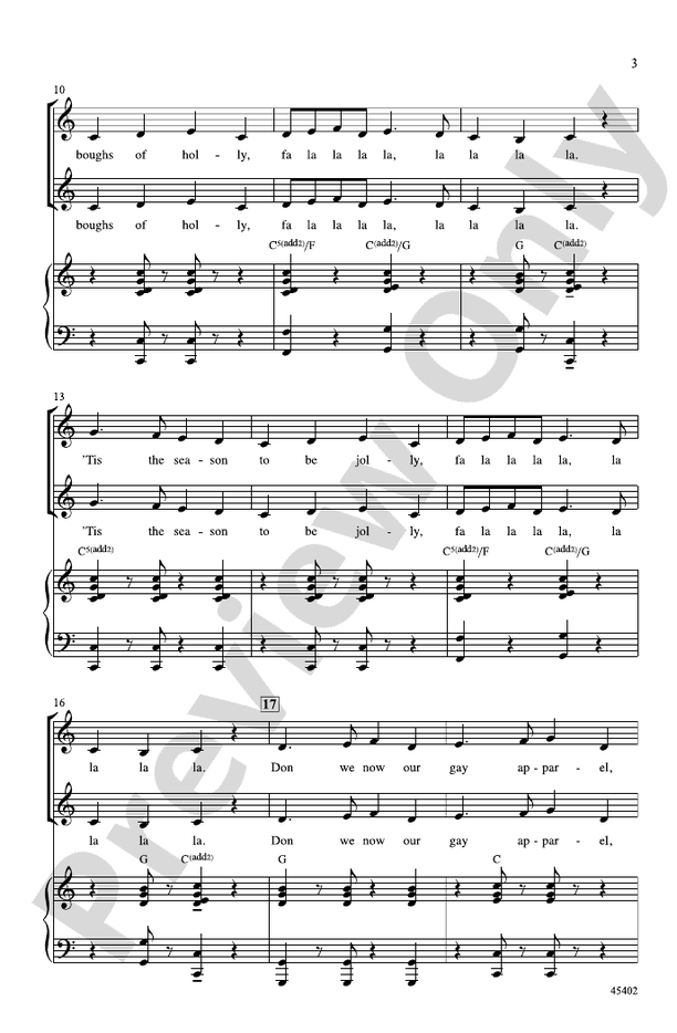 Deck the Hall! - Arr. Alan Billingsley – 2-Part Choral Octavo (Digital Download)