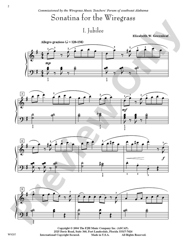 Sonatina for the Wiregrass - Piano (Digital Download)