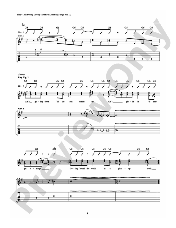 Ain't Going Down ('Til the Sun Comes Up) - Guitar TAB (Digital Download)