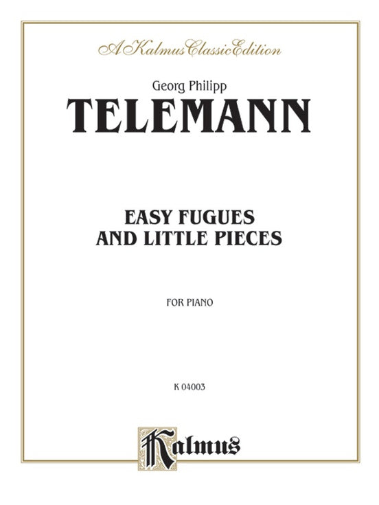 Telemann - Easy Fugues and Little Pieces - Piano Solo (Digital Download)