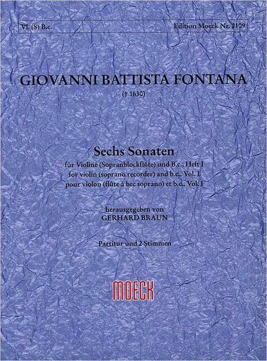 6 Sonatas Volume 1 - Fontana - Descant Recorder (Violin or Flute) and Piano - Moeck