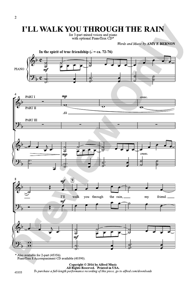 I'll Walk You Through the Rain – 3-Part Mixed Choral Octavo (Digital Download)