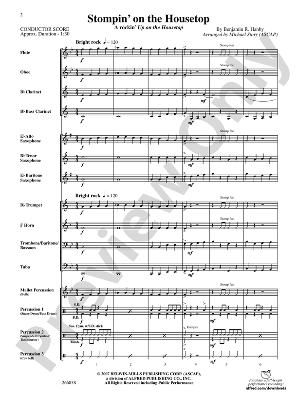 Stompin' on the Housetop - Concert Band Conductor Score & Parts (Digital Download)