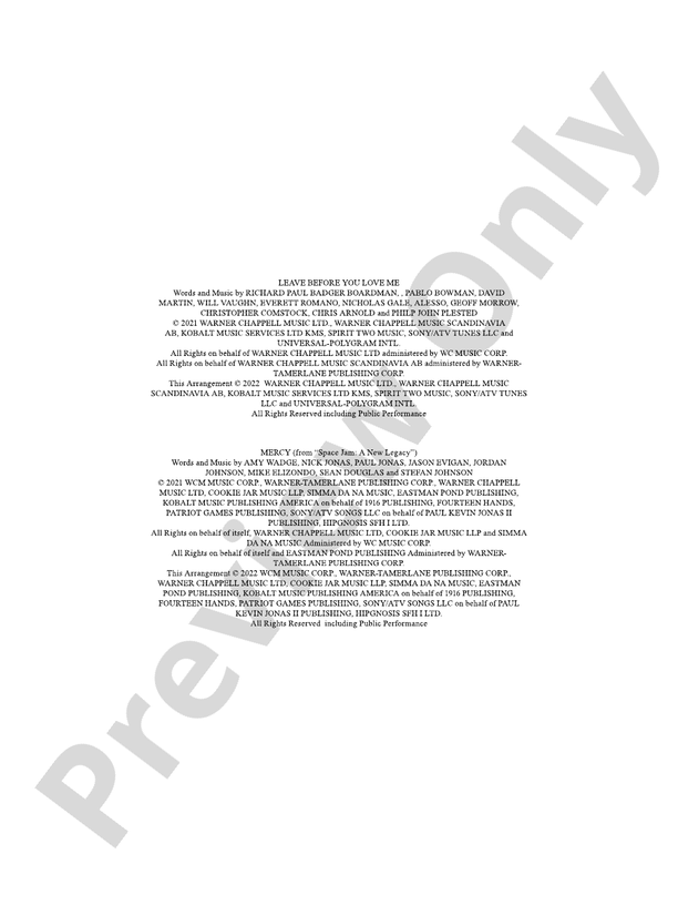 Jonas Brothers in Concert - Concert Band Conductor Score & Parts (Digital Download)