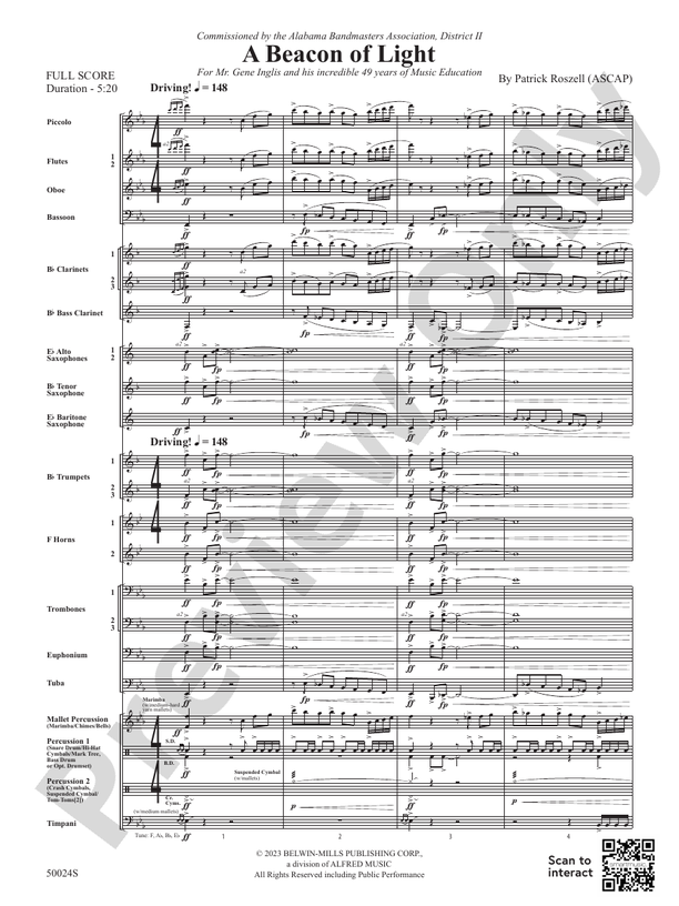 A Beacon of Light - Concert Band Conductor Score & Parts (Digital Download)
