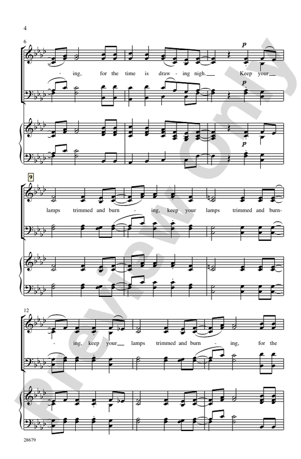 Keep Your Lamps Trimmed and Burning – SATB, a cappella Choral Octavo (Digital Download)