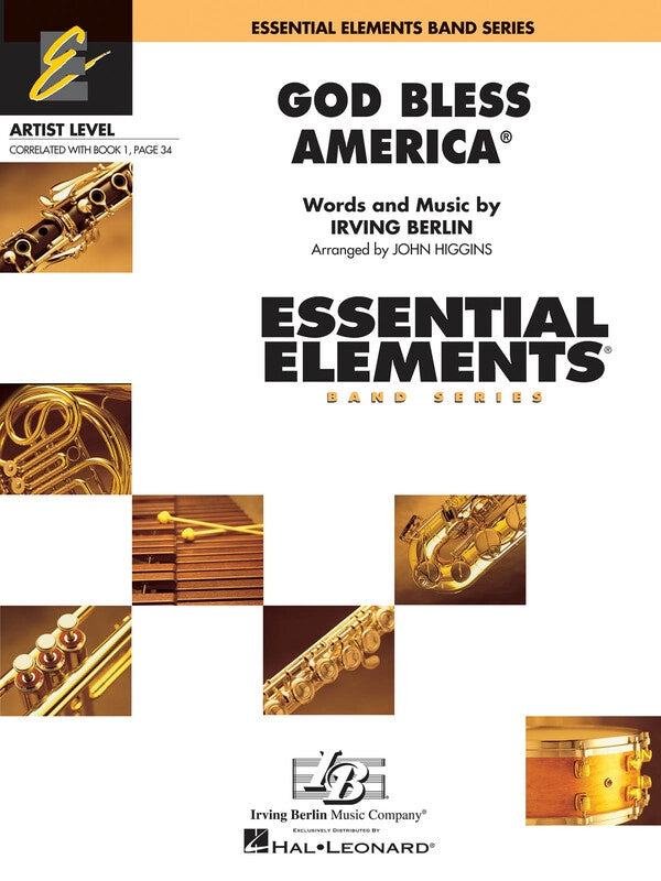 God Bless America - Concert Band Artist Level Score/Parts - Irving Berlin - Arr. John Higgins Hal Leonard 861325