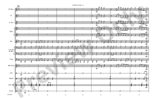 Hot N Cold (Arr. Jordan Barker) – Marching Band Conductor Score & Parts (Digital Download)
