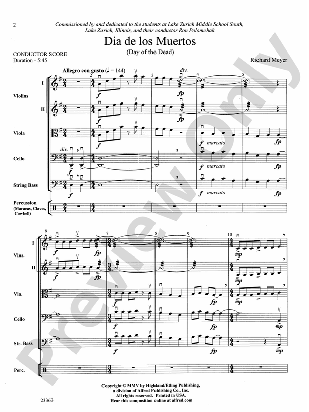 El dia de los Muertos – String Orchestra Conductor Score & Parts (Digital Download)