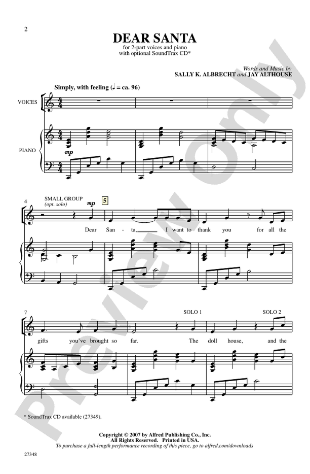 Dear Santa – 2-Part Choral Octavo (Digital Download)