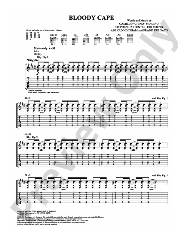 Bloody Cape - Guitar TAB (Digital Download)