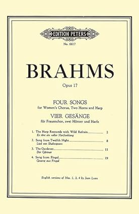 Brahms - Four Songs Op.17 - Horn 1 (Digital Download)