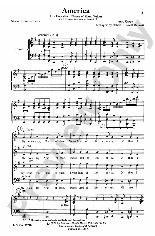 America - SATB Choral Octavo (Digital Download)