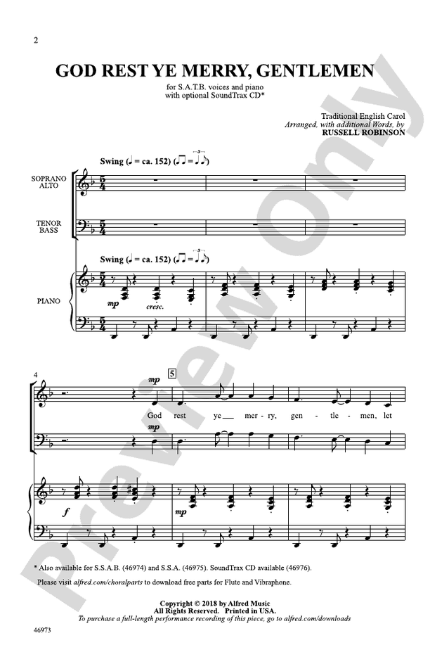 God Rest Ye Merry, Gentlemen – SATB Choral Octavo (Digital Download)