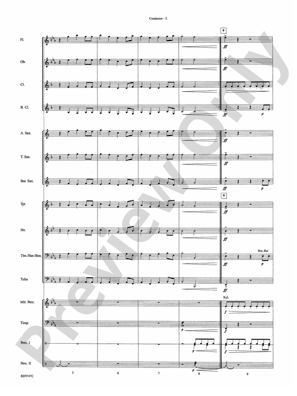 The Torch Burns Bright - Concert Band Conductor Score & Parts (Digital Download)