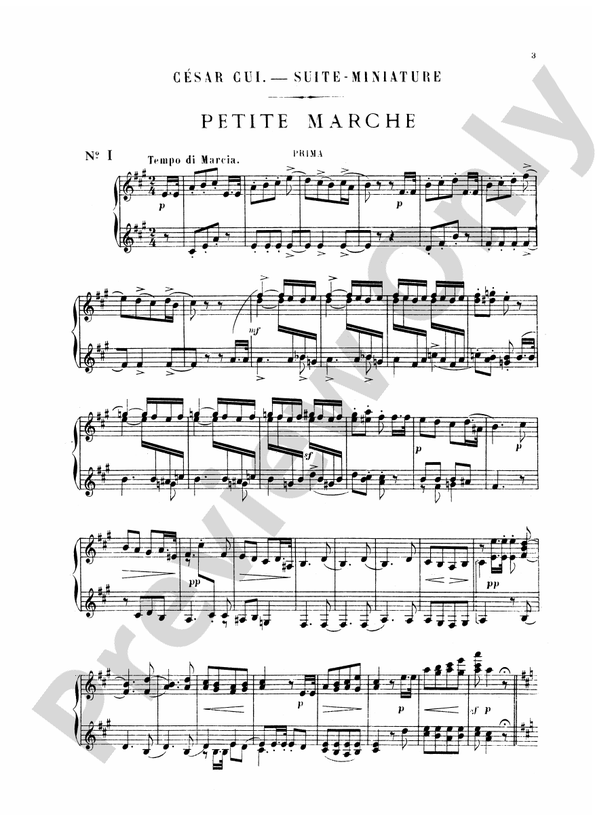Cui - Suite Miniature - 1 Piano, 4 Hands (Digital Download)