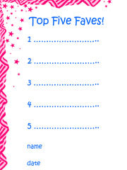 Top Five Faves (Pink) - Marys Music Cupboard (Digital Download)