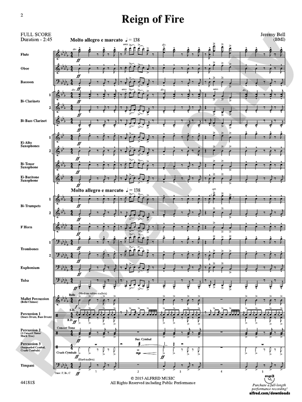 Reign of Fire - Concert Band Conductor Score & Parts (Digital Download)