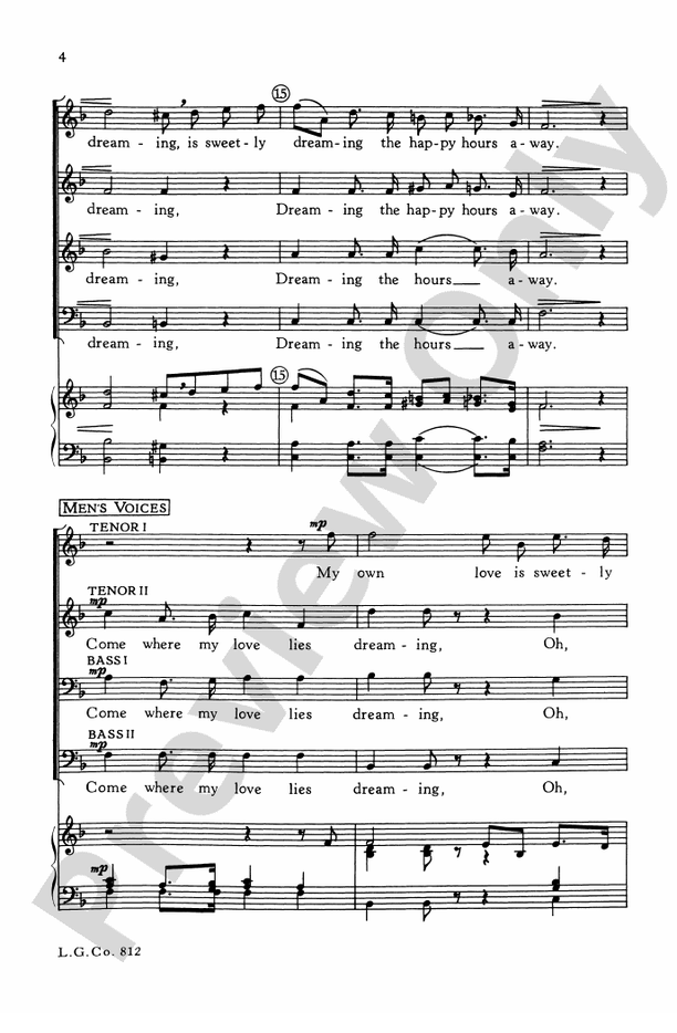Come Where My Love Lies Dreaming - SATB Choral Octavo (Digital Download)