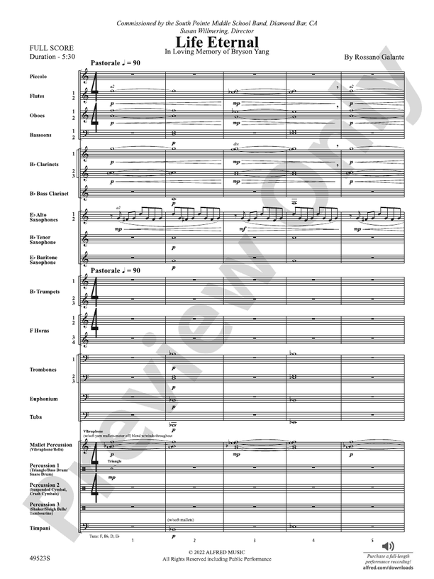 Life Eternal - Concert Band Conductor Score & Parts (Digital Download)