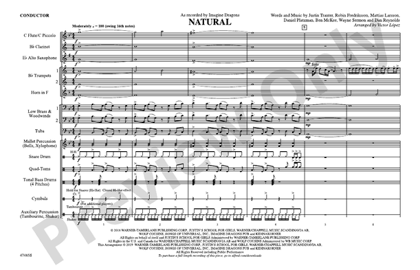 Natural – Marching Band Conductor Score & Parts (Digital Download)
