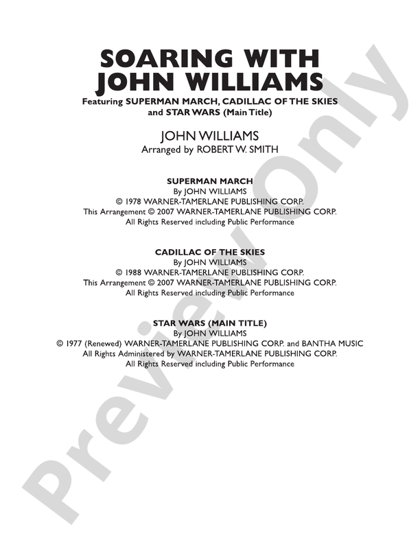 Soaring with John Williams - Concert Band Conductor Score & Parts (Digital Download)