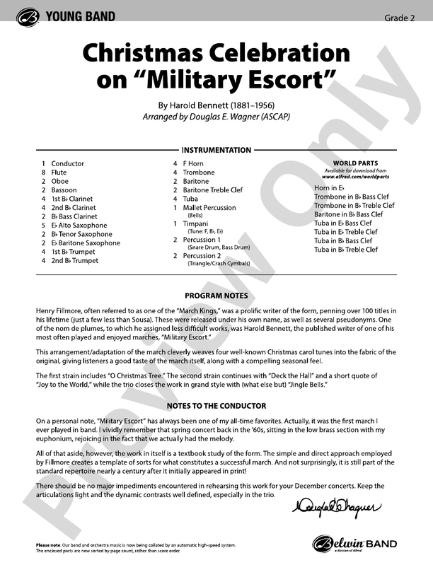 Christmas Celebration on "Military Escort" - Concert Band Conductor Score & Parts (Digital Download)