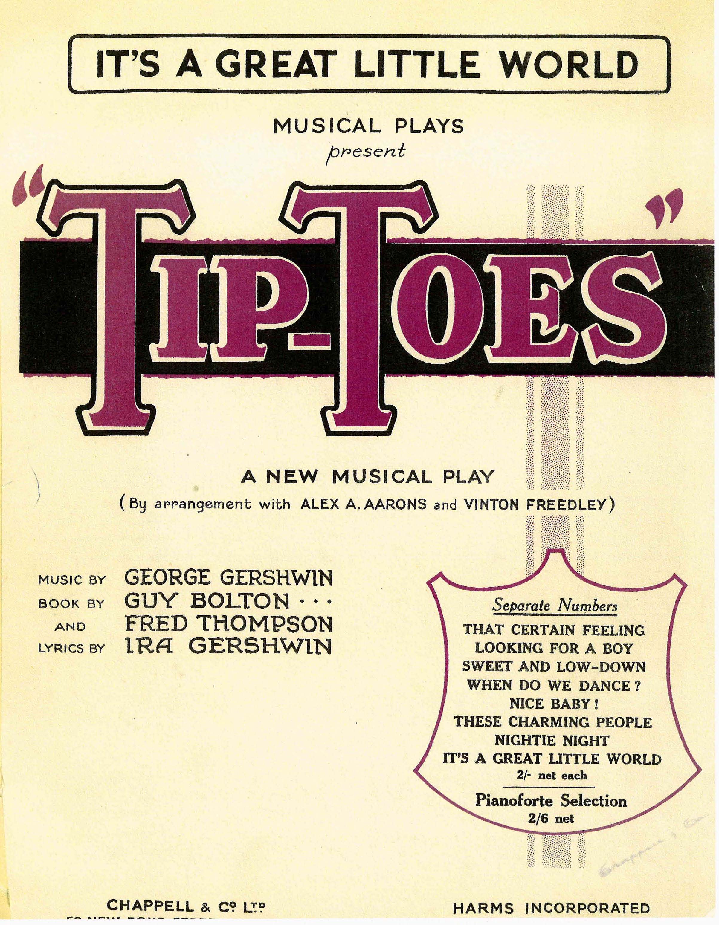 It's A Great Little World (from 'Tip-Toes') - Vocal/Piano (Digital Download)