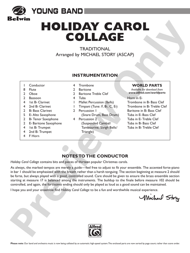 Holiday Celebrations - Concert Band Conductor Score & Parts (Digital Download)