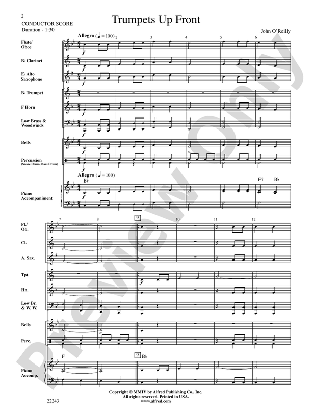 Trumpets Up Front - Concert Band Conductor Score & Parts (Digital Download)